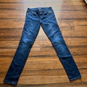 Tractor Dark blue sparkle jeans.